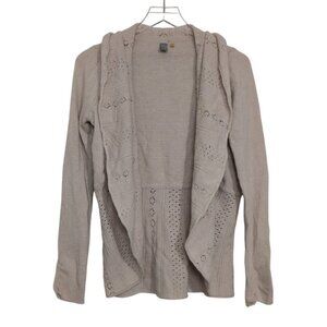Knitted & Knotted Crochet Cardigan Womens Size Small Coastal Grandma Neutral